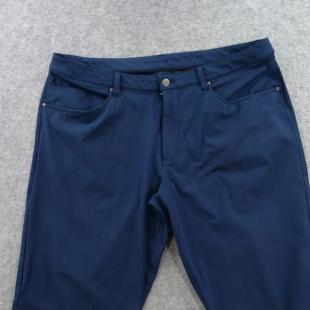 Lululemon Pants Mens 38 Blue ABC Slim Straight Flat Front Pockets Golf